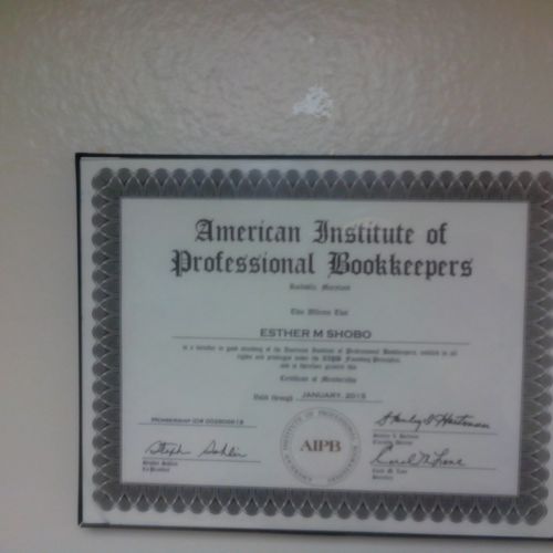 Membership Certificate -
American Institute of Pro