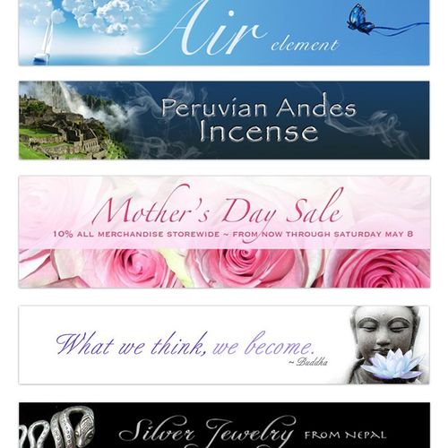 Email gift shop banners