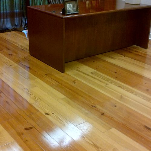pastor's office floor.
