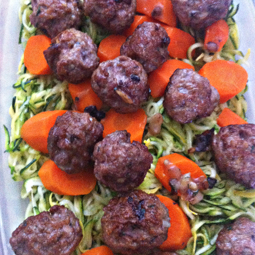 lamb meatballs with zucchini noodles