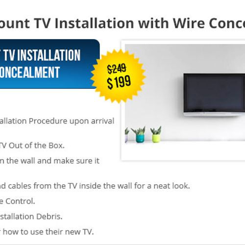 TV Installation with wire concealment