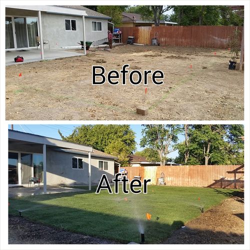 irrigation and sod install