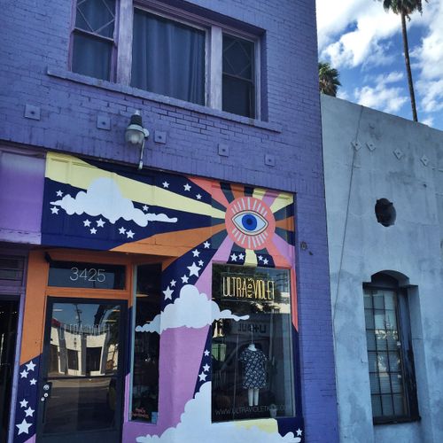 storefront mural for ultra violet kids in atwater 