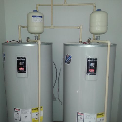 2 80 gallon bradford white water heater install