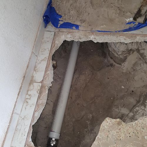 3 inch cast iron drain pipe under the floor in the