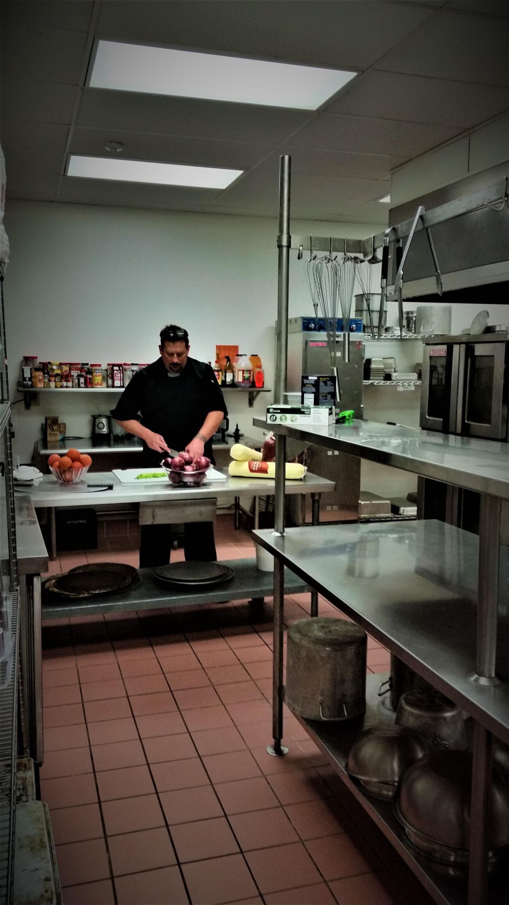 Chef Pat prepping on the back line