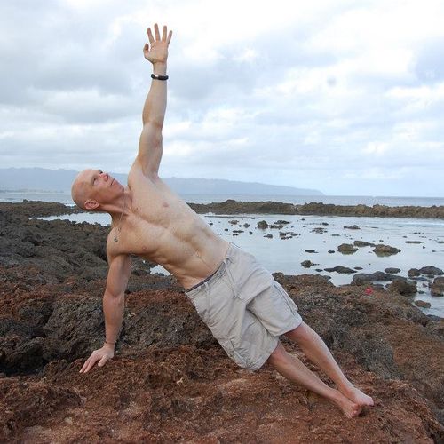 "Side Plank Pose" on Oahu north shoreline