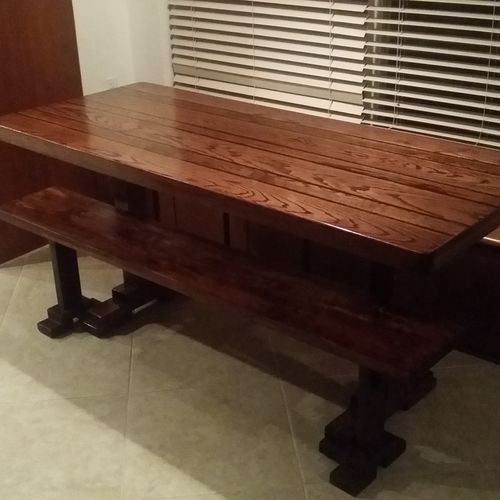 Bench built to match table