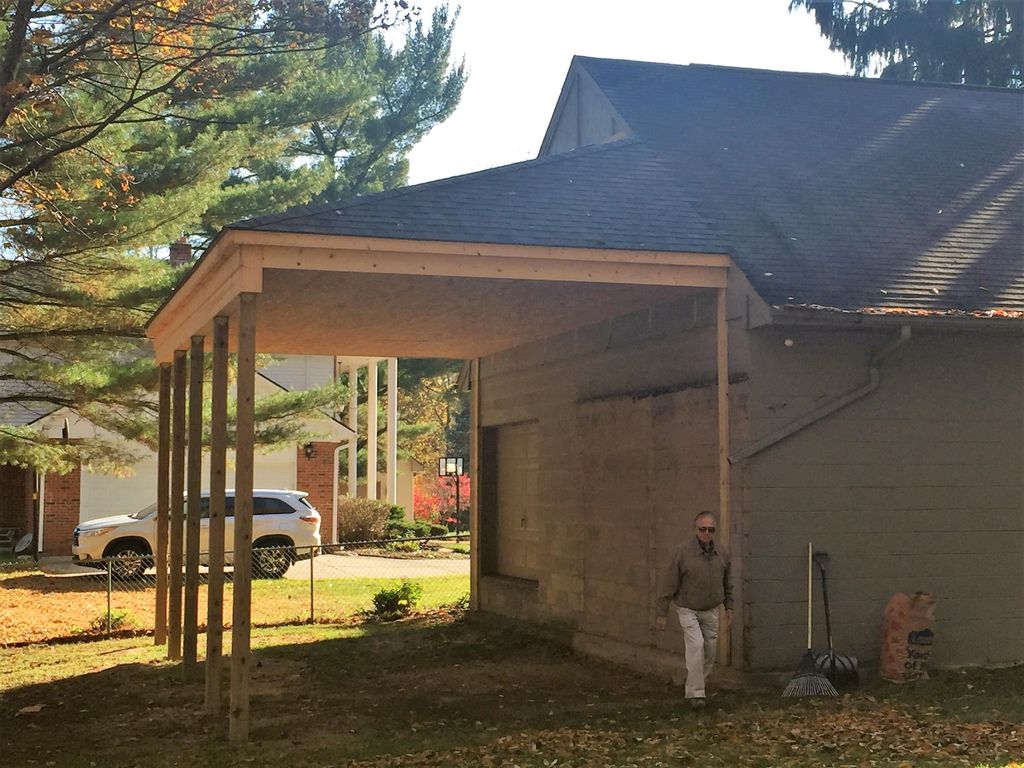 Car Port on the rear of our customers garage
