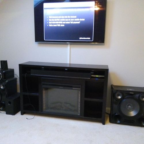 Full entertainment center hook up with tv mount an