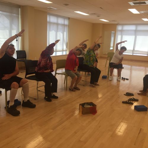 Senior Chair yoga at Roxbury Tenants of Harvard