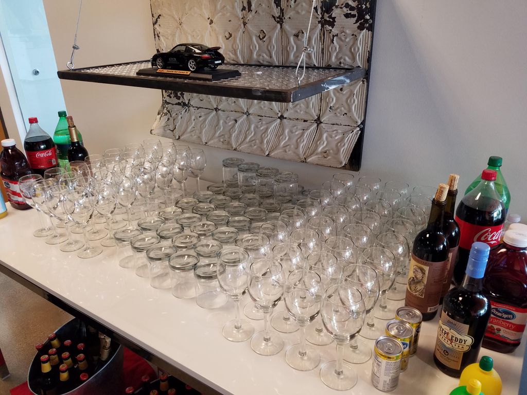 Corporate event back bar setup.