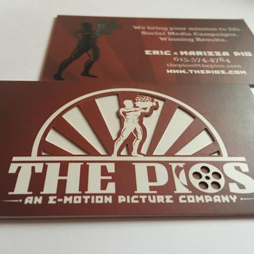 The Pios. Logo & Extreme Layered Business Cards