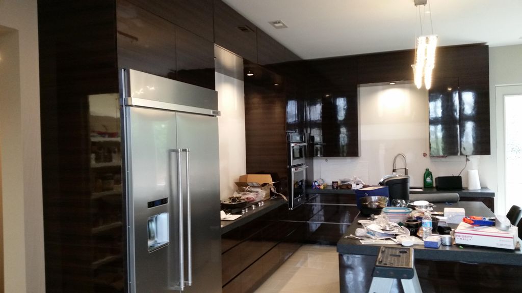 Custom Laminated cabinets with metal onlays