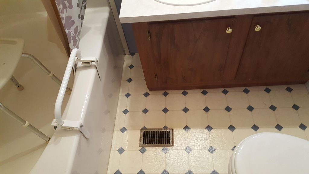 Before picture - Old floor and toilet