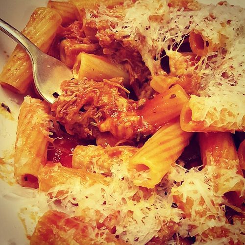 A deep satisfying pork ragu with pasta. There are 