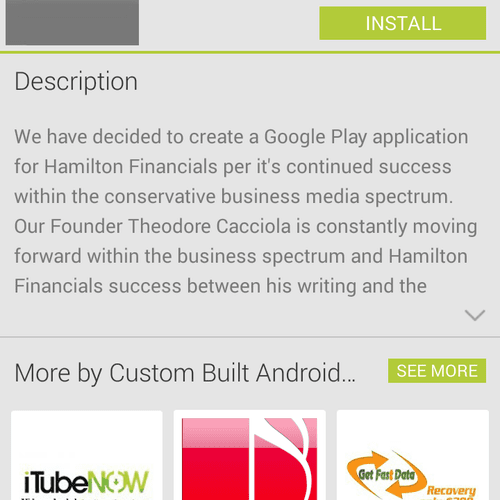 Android Application for our sister company Hamilto