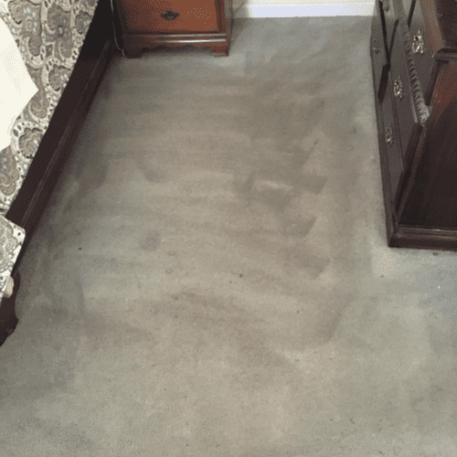 A small picture of a customers carpet before it wa