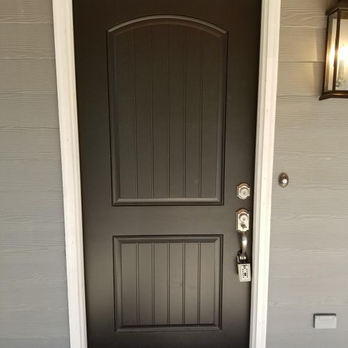 painted and installed exterior door