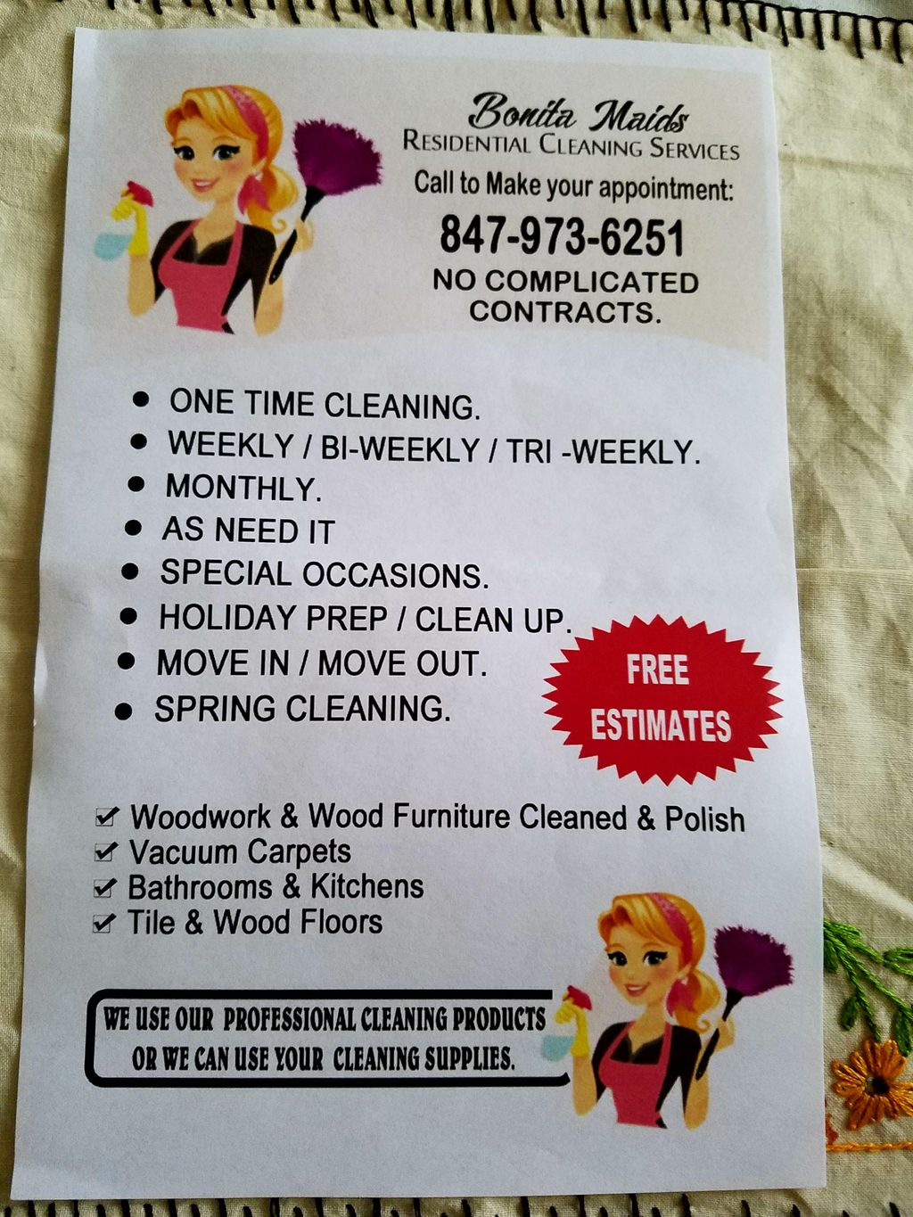 Bonita Maid's Residential cleaning services