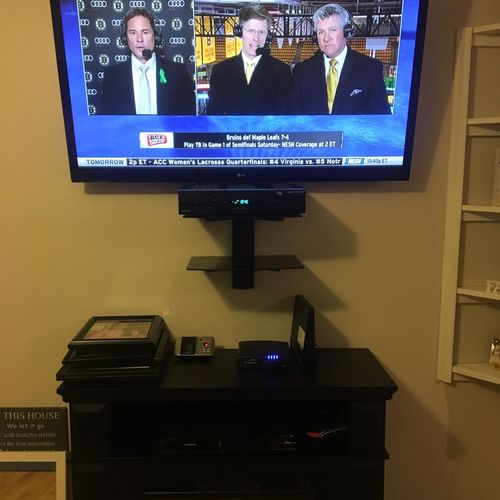 Tv mounted and wires hidden