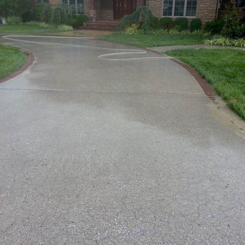 Turn Around Driveway Stained and Polished Concrete