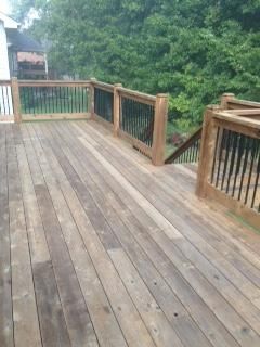 Power washed and stripped deck of old finish.