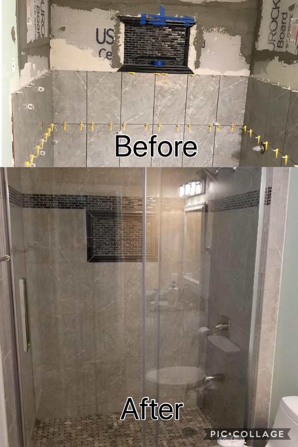 Renovated standing shower