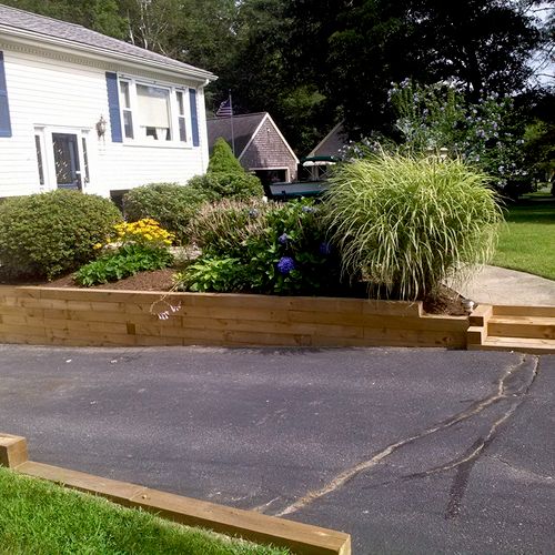 Retaining wall (Landscape timbers) installation