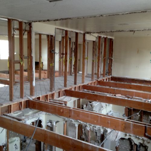 Interior of LDS church after deconstruction. We re