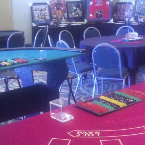 Blackjack tables at a fundraiser