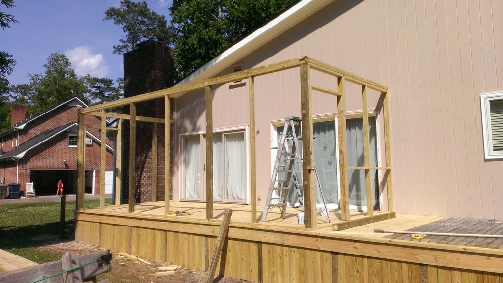start of covered deck