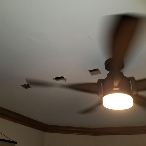 New wire installation for ceiling fan (1st floor, 