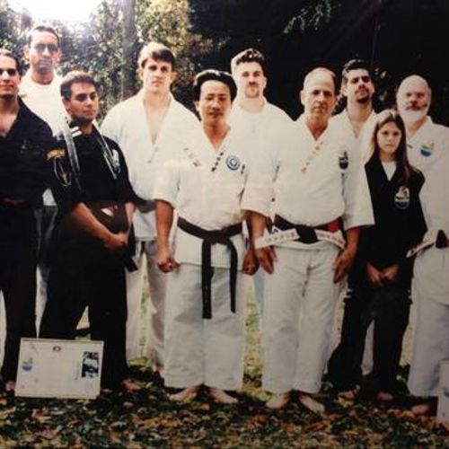 Sensei Trimm with his students in Long Island .