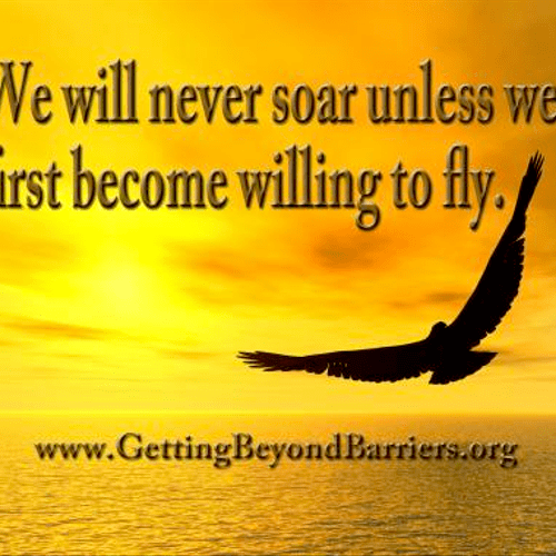 "We will never soar unless we first become willing