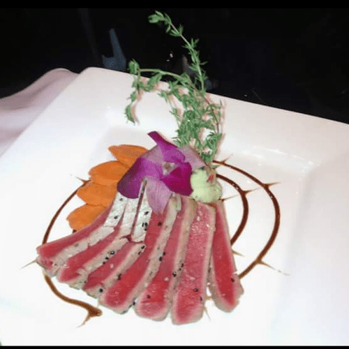 pan seared tuna with wasabi mashed potatoes and gi