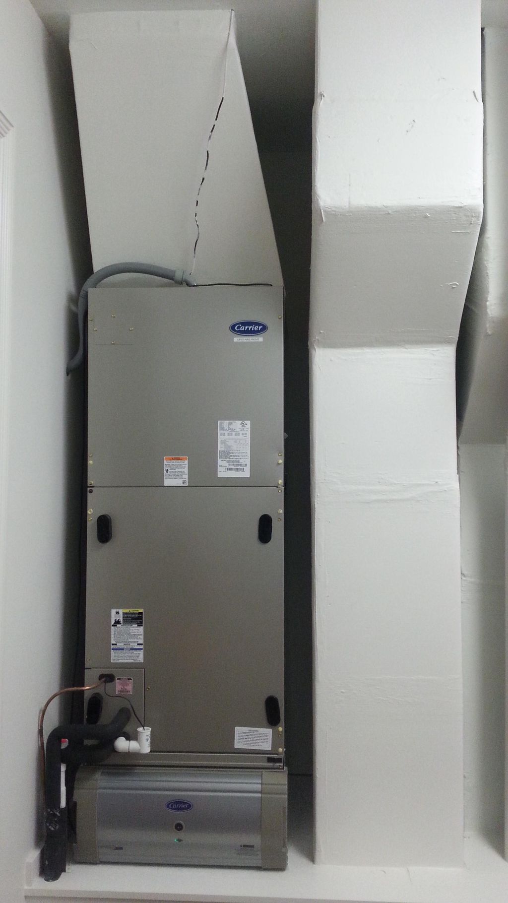 Air Handling unit in mechanical room installation