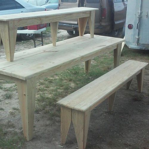 Custom Outdoor Table and benches.