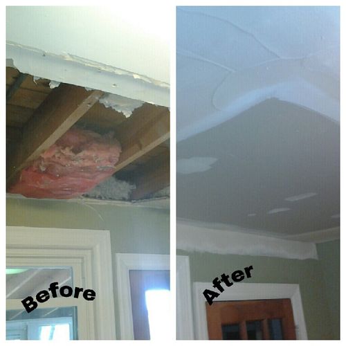Before And After Patch Ceiling Work