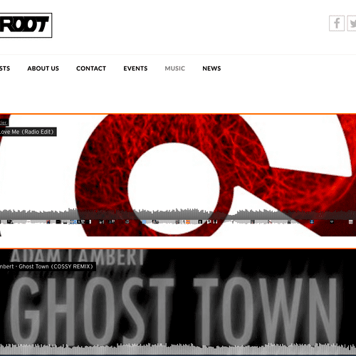 Website redesign for Deep Root Records. This was e