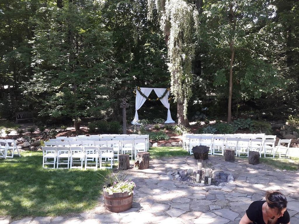 Backyard union ceremony setup