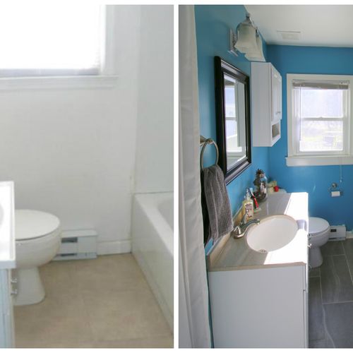 Before and after bathroom renovation
