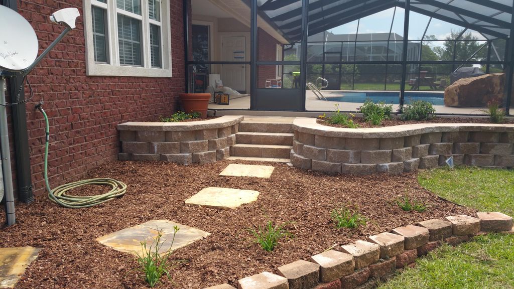 retaining wall with steps