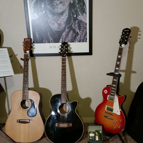 Some of the guitars I'll use for lessons.