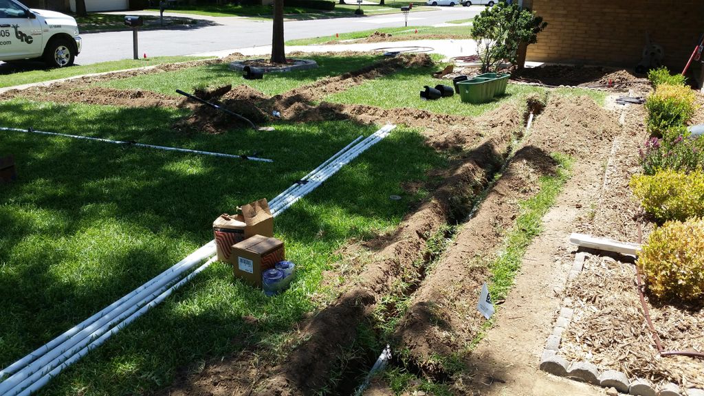 Installation of a new lawn sprinkler system!