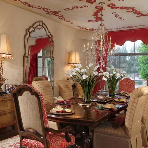 Formal Dining with Hand Painted Ceiling
