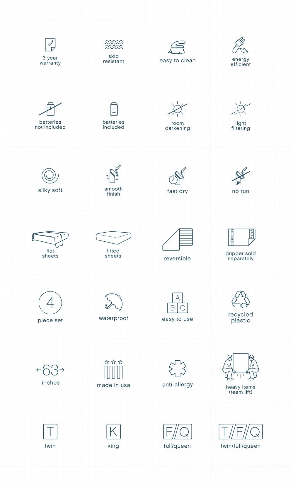 Household Icon Set for Retailer Packaging