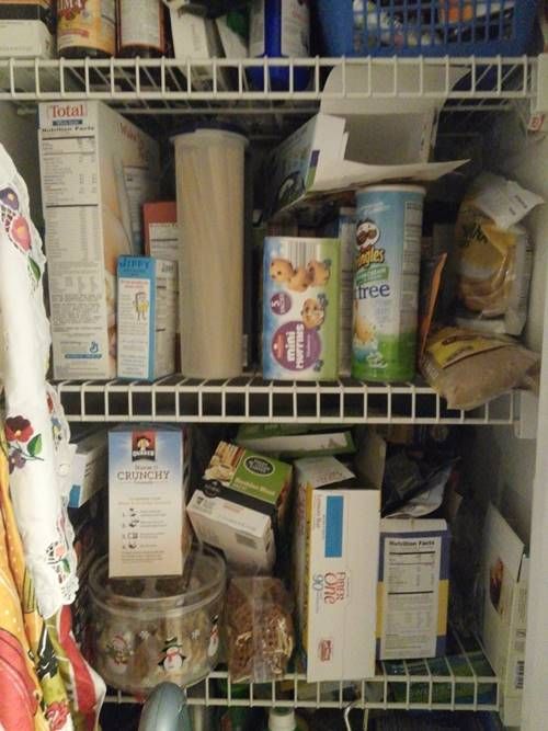 Pantry Organization Before