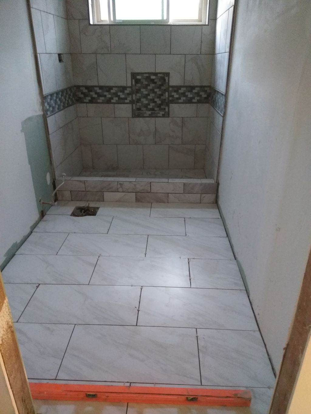 custom shower and flooring
