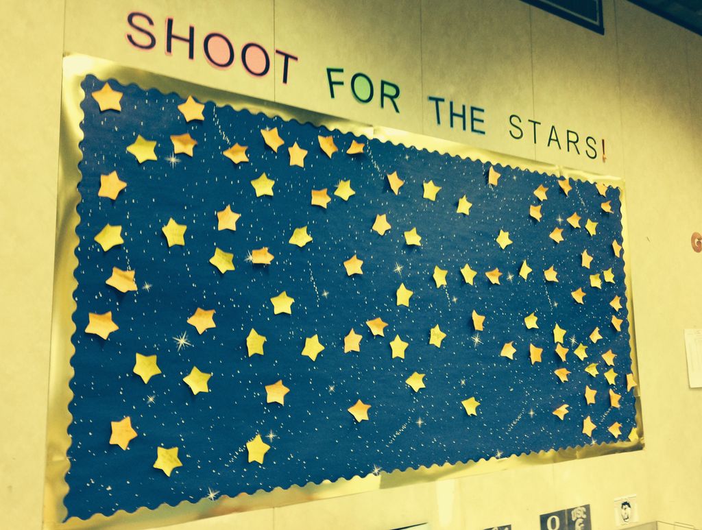 Our shoot for the stars wall, where students post 